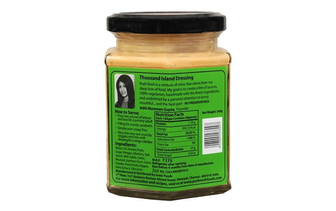 Posh Nosh Thousand Island Dressing Classic   Glass Jar  240 grams